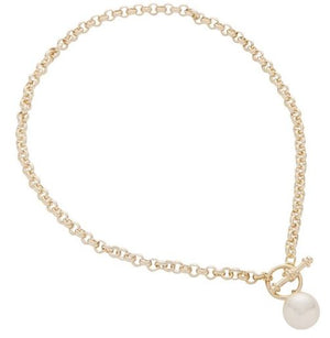 Gregory Ladner Chain Necklace Pearl Fob